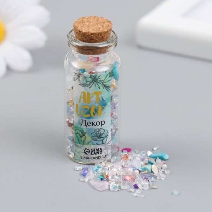 Декор для творчества в баночке Декор для творчества в баночке "Природный камень с перламутром - голубой" 20 гр 5х2,2х2,2 см 93694