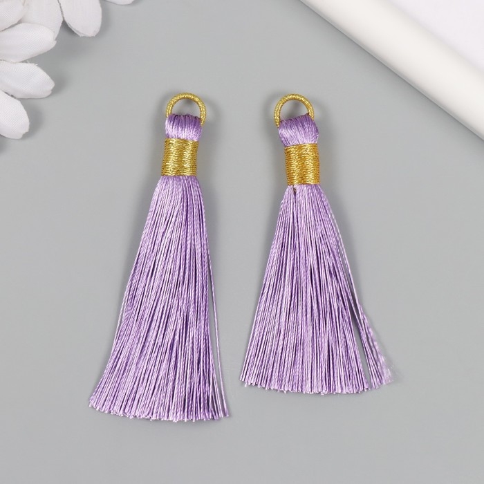 Декор для творчества текстиль Декор для творчества текстиль "Кисть. Оливия" сиреневый набор 2 шт 8х1,2 см