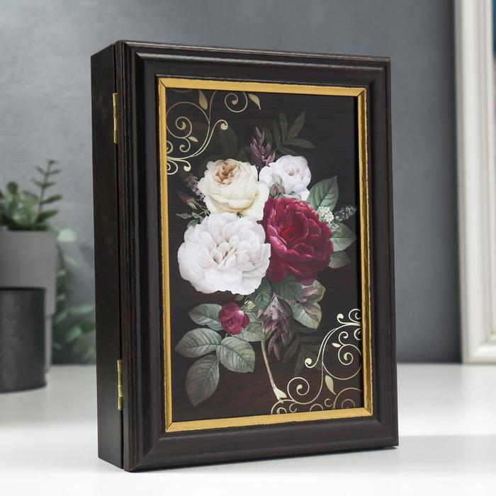 Ключница Ключница "Букет пионов" венге 15х21 см