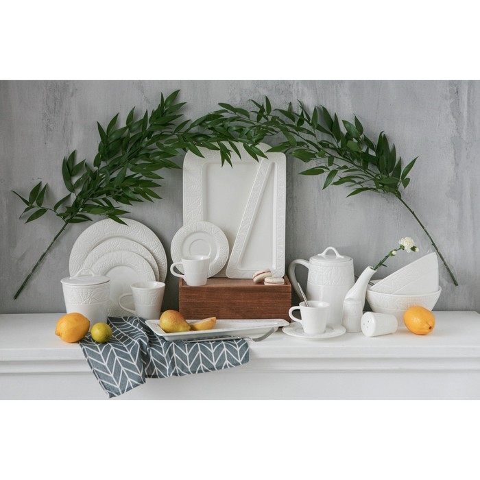 Чайная пара фарфоровая Magistro Сrotone, 2 предмета: чашка 220 мл, блюдце d=15 см, цвет белый Чайная пара фарфоровая Magistro Сrotone, 2 предмета: чашка 220 мл, блюдце d=15 см, цвет белый