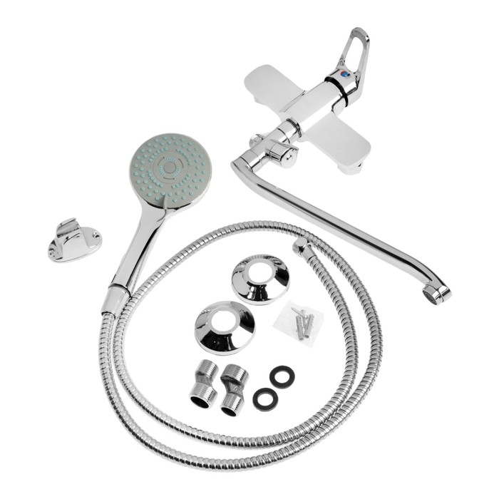 Смеситель для ванны ZEIN Z4116, однорычажный, лейка 5 режимов, шланг, держатель, хром Смеситель для ванны ZEIN Z4116, однорычажный, лейка 5 режимов, шланг, держатель, хром