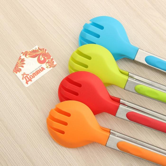 Щипцы для салата Доляна «Палитра», 23 см, цвет МИКС Щипцы для салата Доляна «Палитра», 23 см, цвет МИКС