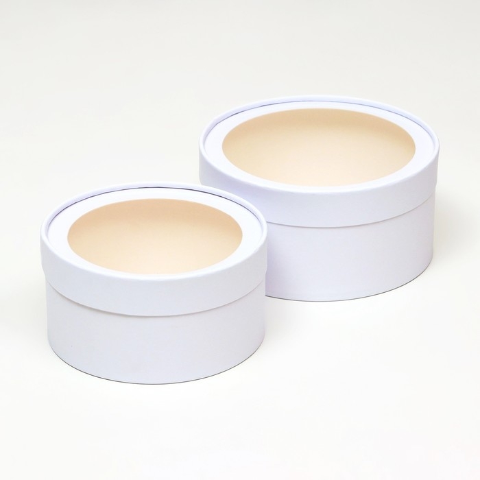 Коробка - тубус 2 в 1,с прозрачной крышкой "Белый", 21 х 11 - 18 х 10 см