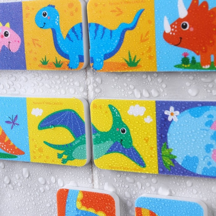 Домино EVA для игры в ванне «Динозаврики», 20 деталей Домино EVA для игры в ванне «Динозаврики», 20 деталей