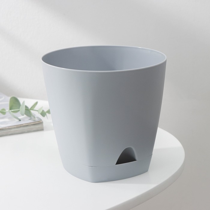 Горшок для цветов с прикорневым поливом Amsterdam, 1,35 л, d=14 см, h=13 см, цвет серый Горшок для цветов с прикорневым поливом Amsterdam, 1,35 л, d=14 см, h=13 см, цвет серый