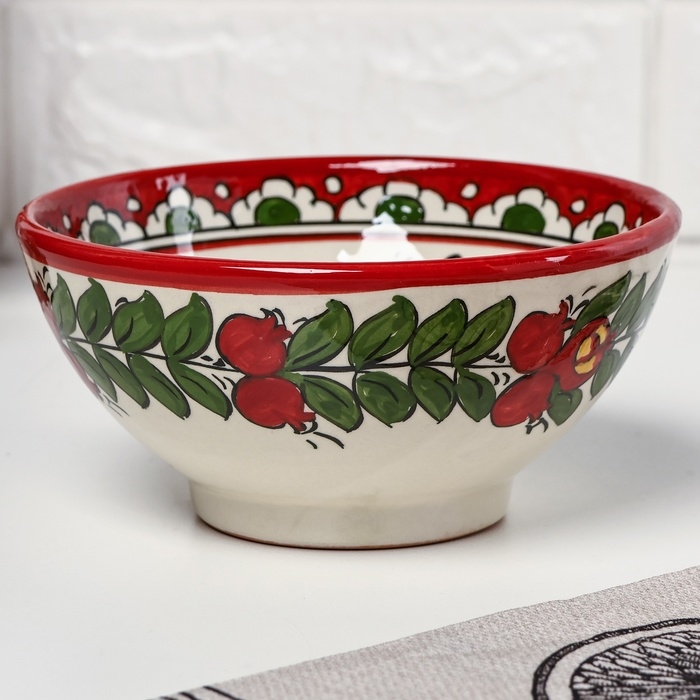 Набор салатников Риштанская керамика Набор салатников Риштанская керамика "Гранаты" 15 см, 3 шт, в подарочной упаковке