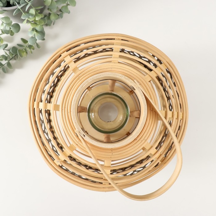 Подсвечник ротанг, металл Подсвечник ротанг, металл "Фонарик. Соты" 32,5х25х25 см