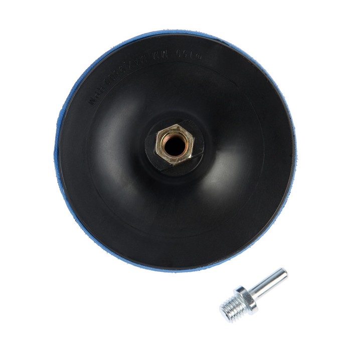 Насадка с липучкой для дрели и УШМ ТУНДРА, М14, с адаптером, твердая, 150 мм Насадка с липучкой для дрели и УШМ ТУНДРА, М14, с адаптером, твердая, 150 мм