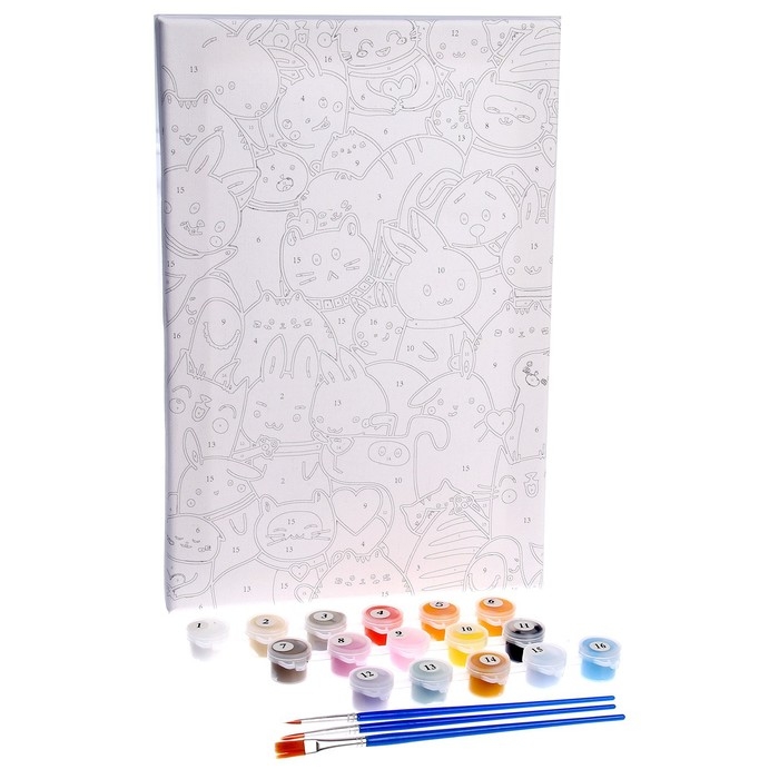 Картина по номерам на холсте с подрамником «Мультяшный паттерн», 20х30 см Картина по номерам на холсте с подрамником «Мультяшный паттерн», 20х30 см