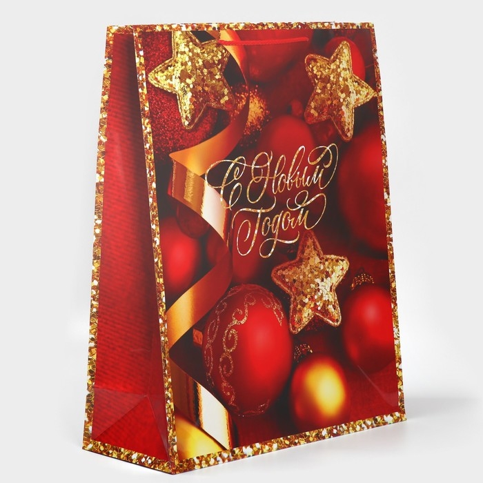 Пакет подарочный новогодний ламинированный XL «Новогодние звезды», 40 х 49 х 15 см Пакет подарочный новогодний ламинированный XL «Новогодние звезды», 40 х 49 х 15 см