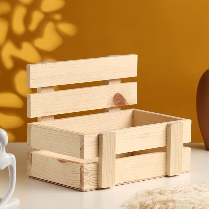 Кашпо деревянное реечное 24,5х16,5х19,5 см натуральное Кашпо деревянное реечное 24,5х16,5х19,5 см натуральное