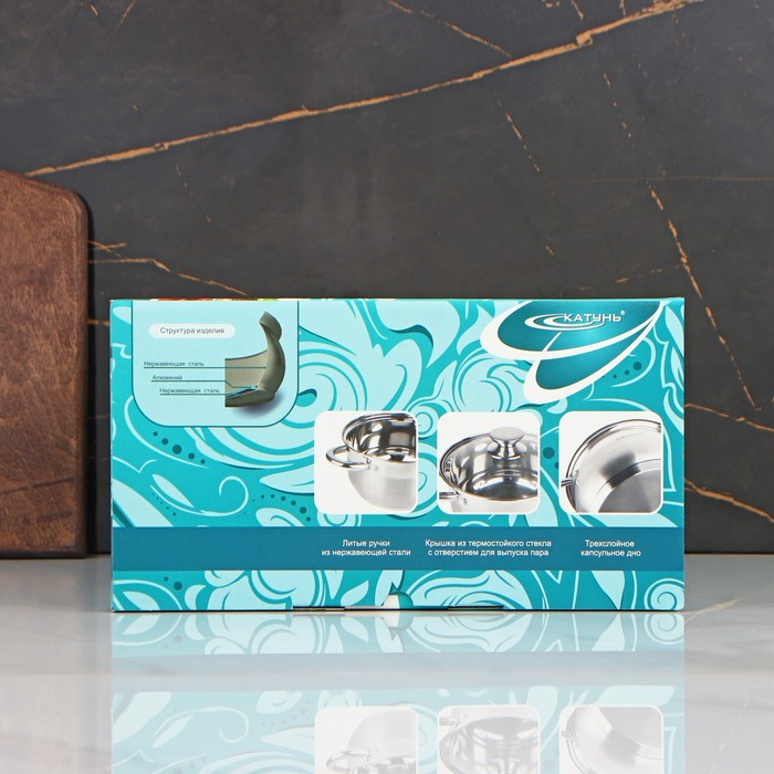 Кастрюля «Диана», 6 л, d=24 см, капсульное дно, стеклянная крышка, индукция Кастрюля «Диана», 6 л, d=24 см, капсульное дно, стеклянная крышка, индукция