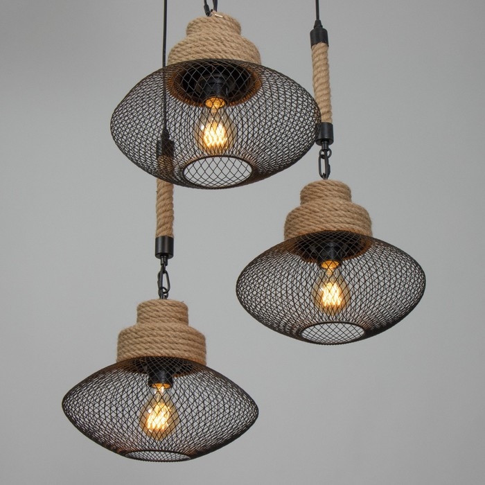 Люстра "Эллеб" 3хЕ27 черный 55х57х55см