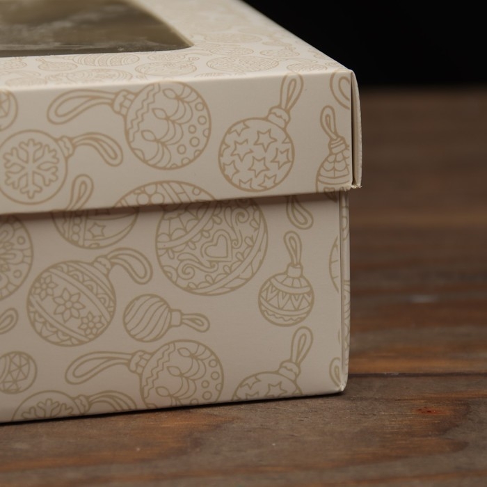 Новый год. Коробка подарочная новогодняя складная, крышка-дно, с окном Новый год. Коробка подарочная новогодняя складная, крышка-дно, с окном "Новогоднее украшение" 24 х 17 х 8 см