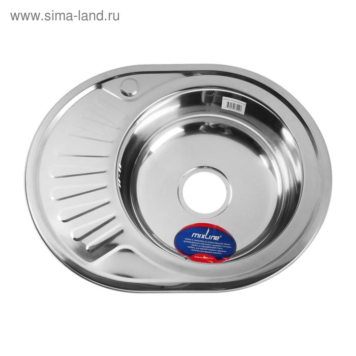 Мойка кухонная MIXLINE 528191, врезная, 0.6 мм, 57х45х16 см, правая, вып. 3 1/2 Мойка кухонная MIXLINE 528191, врезная, 0.6 мм, 57х45х16 см, правая, вып. 3 1/2",сифон б/гоф