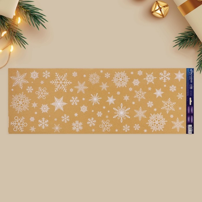 Виниловые наклейки на окна «Снежинки», многоразовые, 70 х 25 см, Новый год Виниловые наклейки на окна «Снежинки», многоразовые, 70 х 25 см, Новый год