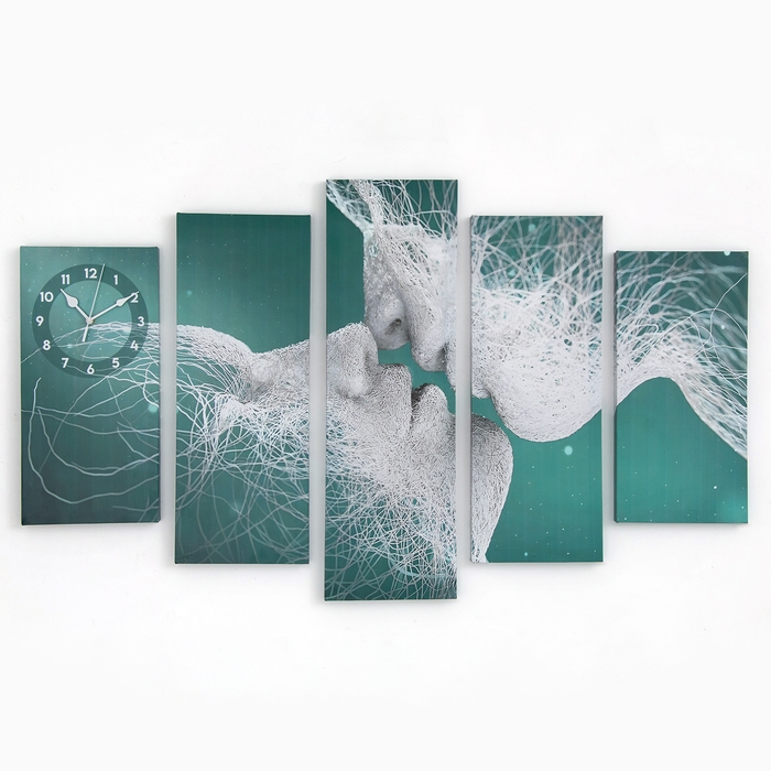 Часы-картина настенные модульные  Часы-картина настенные модульные "Притяжение", бесшумные, 80 х 140 см