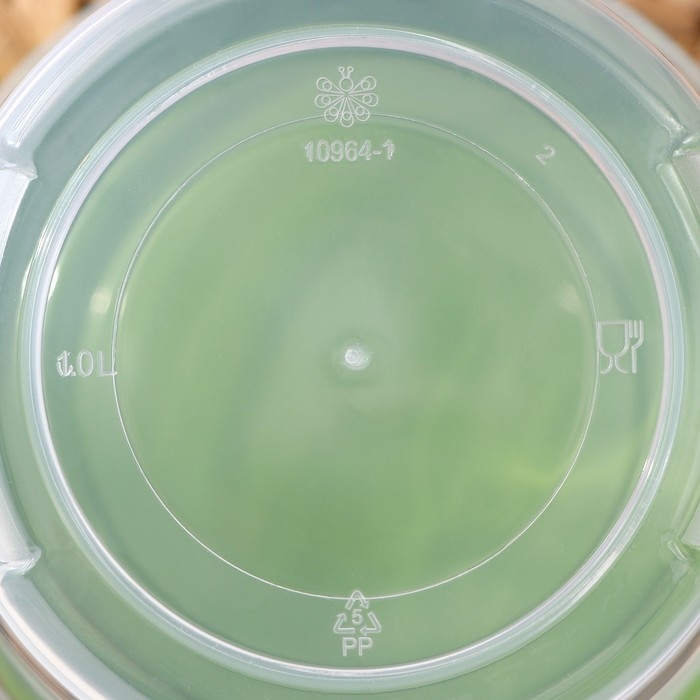 Банка для хранения продуктов, пластиковая, 1 л, прозрачная, крышка МИКС Банка для хранения продуктов, пластиковая, 1 л, прозрачная, крышка МИКС