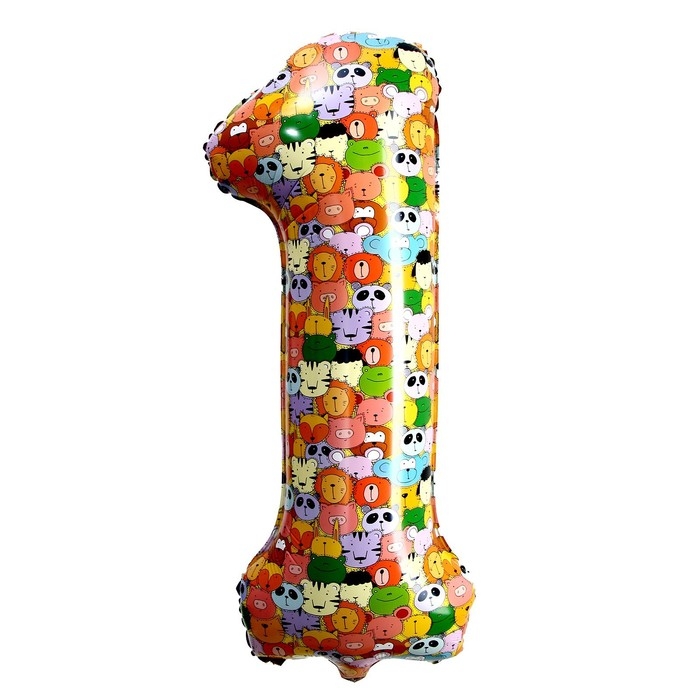 Шар фольгированный 40" &laquo;Цифра 1 разноцветная&raquo;