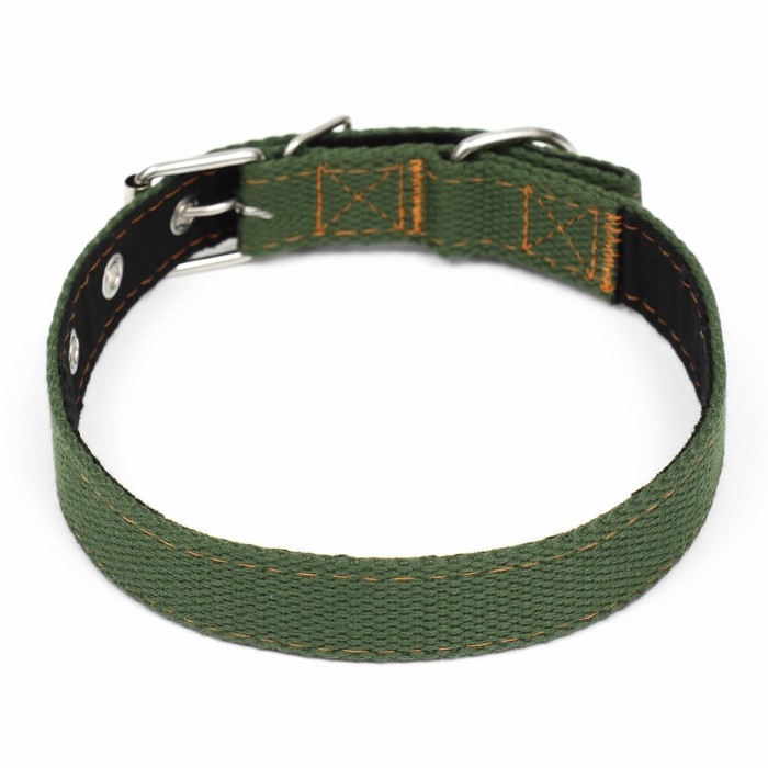 Ошейник брезентовый с подкладом, 58 х 2,5 см, хаки Ошейник брезентовый с подкладом, 58 х 2,5 см, хаки