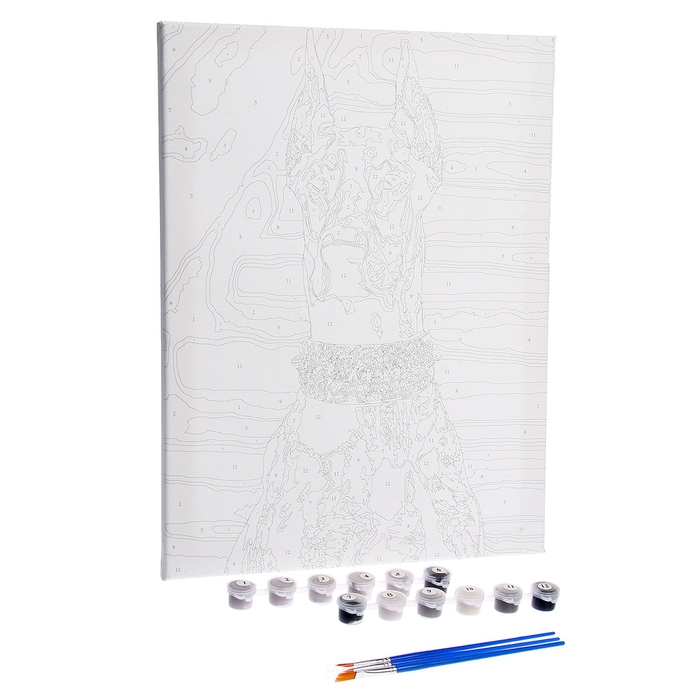 Картина по номерам на холсте с подрамником &laquo;Доберман&raquo;, 30х40 см