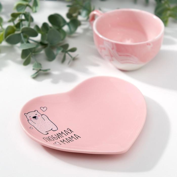 День матери. Подарочный набор керамический «Любимая мама»: кружка 120 мл, блюдце День матери. Подарочный набор керамический «Любимая мама»: кружка 120 мл, блюдце