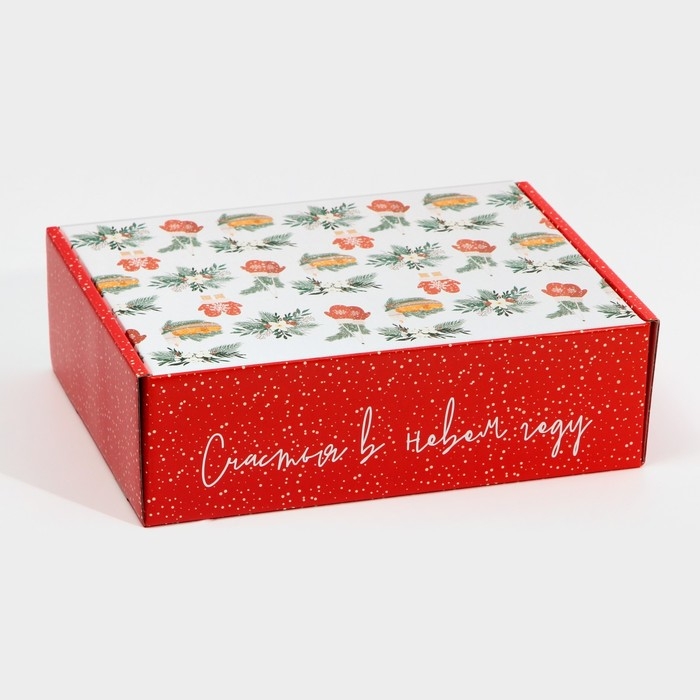 Коробка подарочная новогодняя складная «Хюгге», 30,7 х 22 х 9,5 см, Новый год