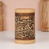 Туес "Зимняя деревня", 9,5х10,5 см, 1 л, береста