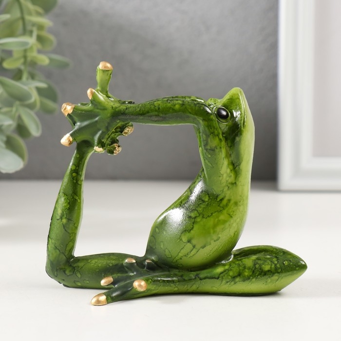 Сувенир полистоун Сувенир полистоун "Лягуха - йога" 9,5х6х11 см