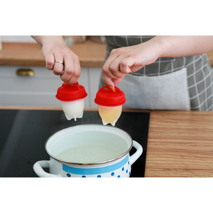 Набор контейнеров для варки яиц без скорлупы, 6 шт, 6,5×9 см Набор контейнеров для варки яиц без скорлупы, 6 шт, 6,5×9 см