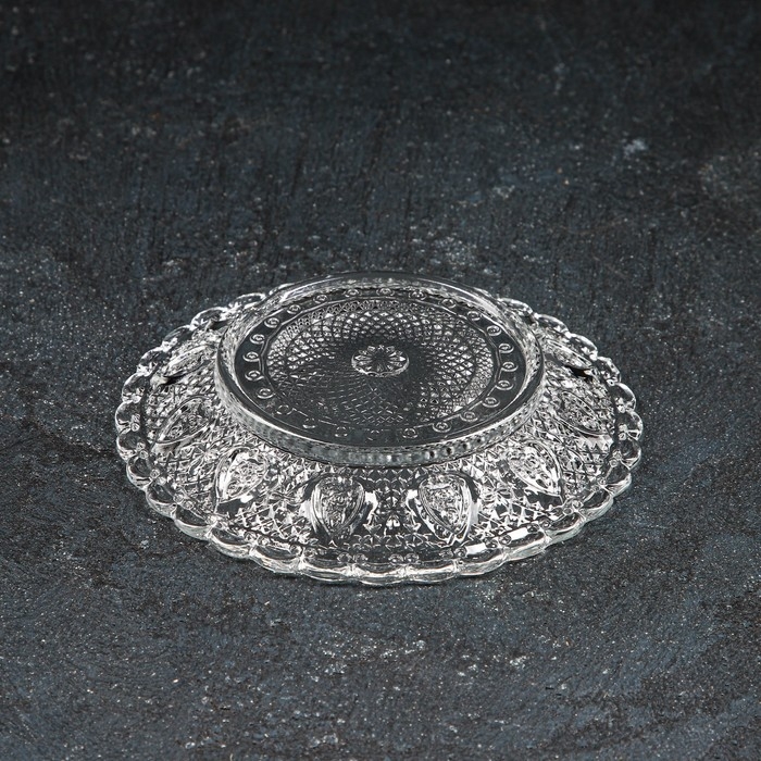 Блюдце стеклянное Доляна «Эльза», d=12,7 см, цвет прозрачный Блюдце стеклянное Доляна «Эльза», d=12,7 см, цвет прозрачный