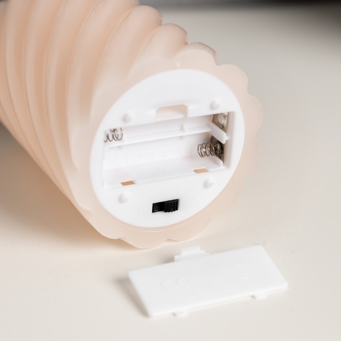 Светодиодная свеча витая розовая, 7.5 × 12.5 × 7.5 см, пластик, воск, батарейки АААх2 (не в комплекте), свечение тёплое белое Светодиодная свеча витая розовая, 7.5 × 12.5 × 7.5 см, пластик, воск, батарейки АААх2 (не в комплекте), свечение тёплое белое