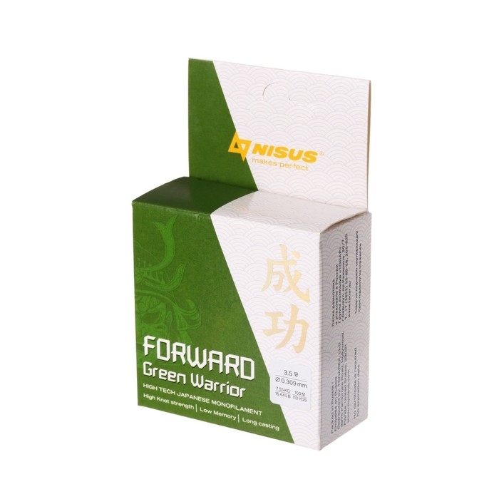 Леска NISUS FORWARD Warrior, диаметр 0.309 мм, тест 7.55 кг, 100 м, зелёная Леска NISUS FORWARD Warrior, диаметр 0.309 мм, тест 7.55 кг, 100 м, зелёная