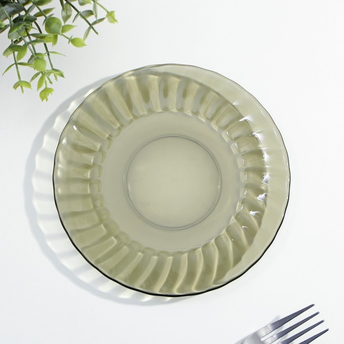 Тарелка десертная Elica, d=16 см, дымка, стеклянная Тарелка десертная Elica, d=16 см, дымка, стеклянная