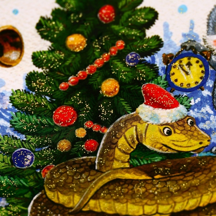 Подарочная коробка Подарочная коробка "Лесные гости" новогодняя Чемоданчик средний 20 x 12 x 19 см