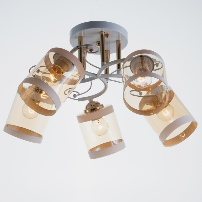 Люстра 1083/5WT+GD 40Вт Е27 белый-золото 54х54х24 см BayerLux