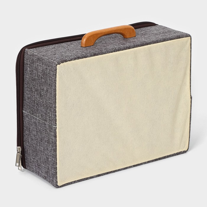 Короб для хранения на молнии LaDо́m «Рон», 32×25×11 см, цвет серый Короб для хранения на молнии LaDо́m «Рон», 32×25×11 см, цвет серый