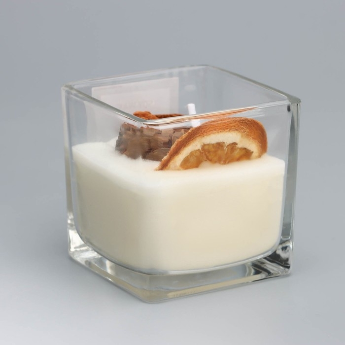 Свеча ароматическая в стакане  Свеча ароматическая в стакане "Soy Wax", цитрус