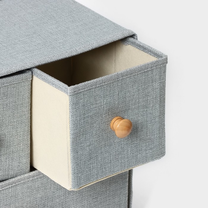 Короб LaDо́m «Франческа», 3 выдвижных ящика, 30×20×28 см, цвет серо-голубой Короб LaDо́m «Франческа», 3 выдвижных ящика, 30×20×28 см, цвет серо-голубой