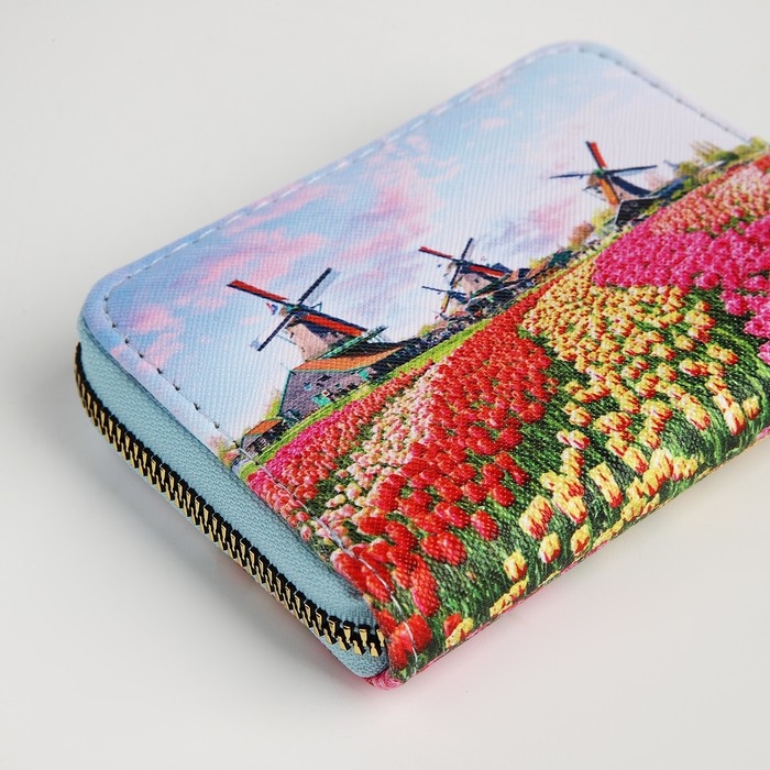 Кошелёк на молнии, цвет голубой/разноцветный Кошелёк на молнии, цвет голубой/разноцветный