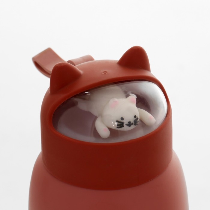 Бутылка для воды детская, 350 мл,  Бутылка для воды детская, 350 мл, "Котик", стеклянная