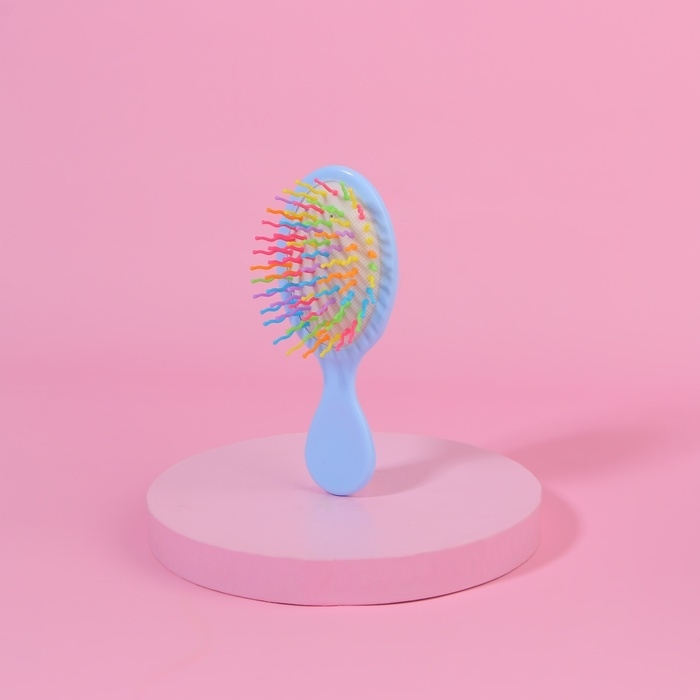 Расчёска - мини массажная, 14 &times; 6 см, рисунок МИКС