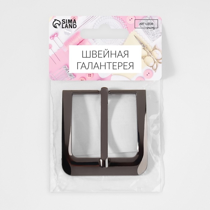 Пряжка для ремня, 5,5 × 5,2 см, 40 мм, цвет чёрный никель Пряжка для ремня, 5,5 × 5,2 см, 40 мм, цвет чёрный никель