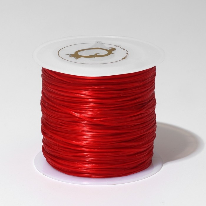 Нить силиконовая (резинка) d=0.5мм, L=50м (прочность 2250 денье), цвет красный Нить силиконовая (резинка) d=0.5мм, L=50м (прочность 2250 денье), цвет красный