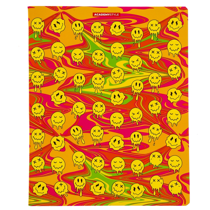 Тетрадь 48 листов в клетку Тетрадь 48 листов в клетку "Жидкие смайлы", обложка мелованный картон, SoftTouch, конгрев, МИКС