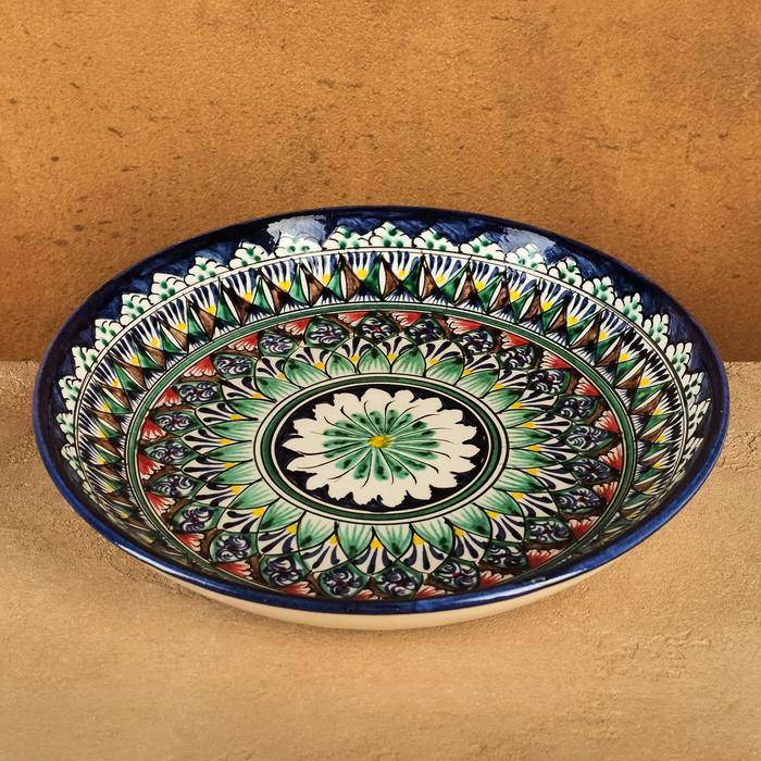 Ляган Риштанская Керамика Ляган Риштанская Керамика "Узоры", 25 см, синий микс