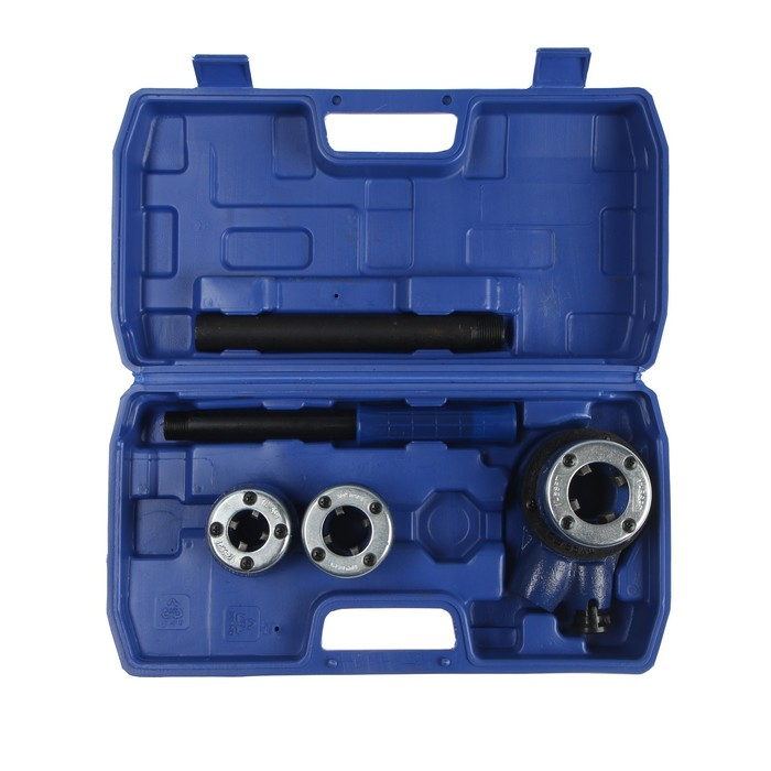 Набор клуппов трубных ТУНДРА, 1/2 Набор клуппов трубных ТУНДРА, 1/2"-3/4"-1" + трещотка, рукоять, удлинитель, 6 предметов