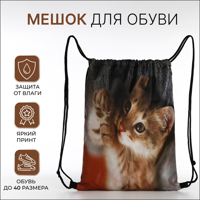 Мешок для обуви на шнурке, цвет коричневый Мешок для обуви на шнурке, цвет коричневый