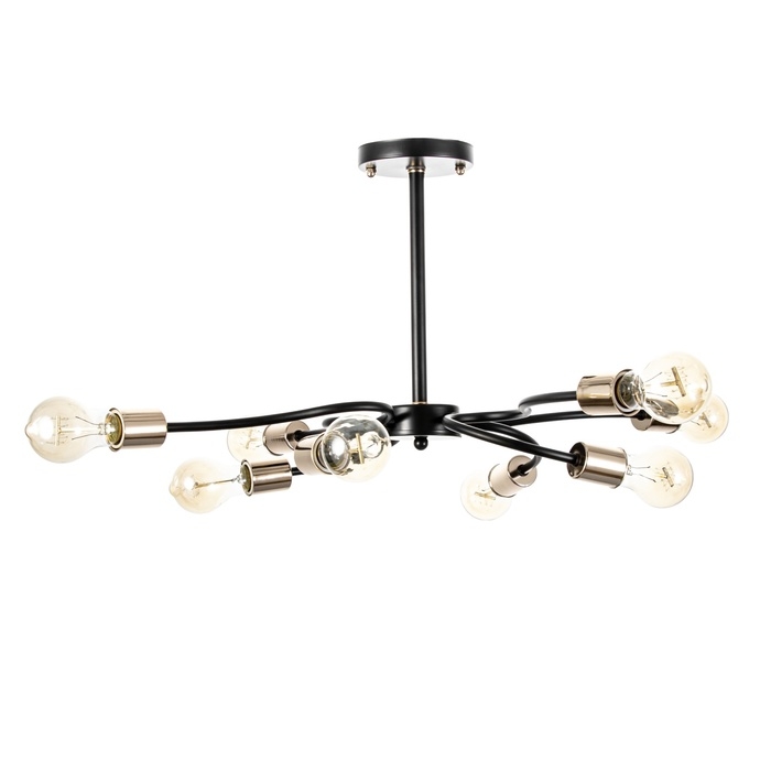 Люстра Люстра "Рипли" 8хЕ27 40Вт черно-золотой 60х60х40 см