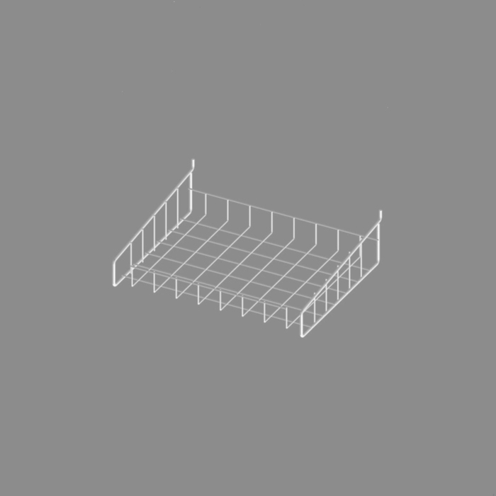 Полка прямая для металлической перфорированной панели, 42,5×35×12 см, цвет белый
